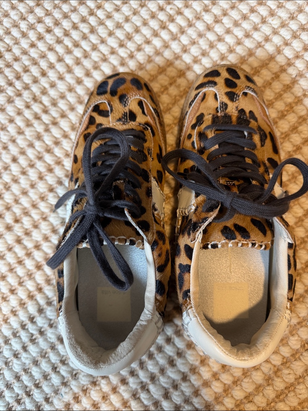 Women, Dolce Vita Leopard Print Sneakers - white, Brown & Camel, size 7.5